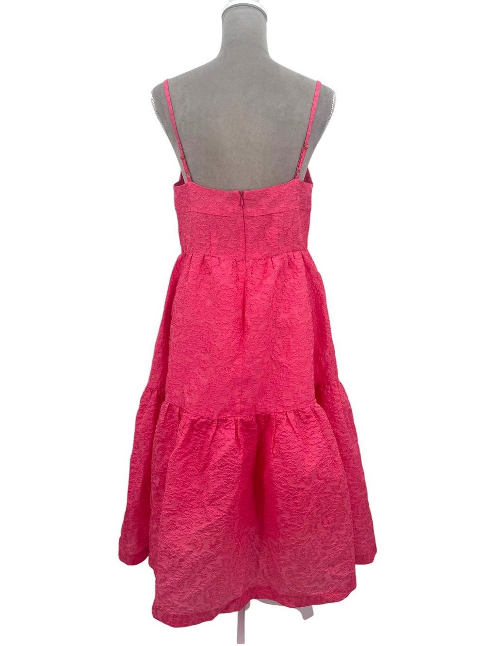 Anthropologie Hutch Pink Jacquard Tiered Corset Dress Size 8 - Picture 6 of 9